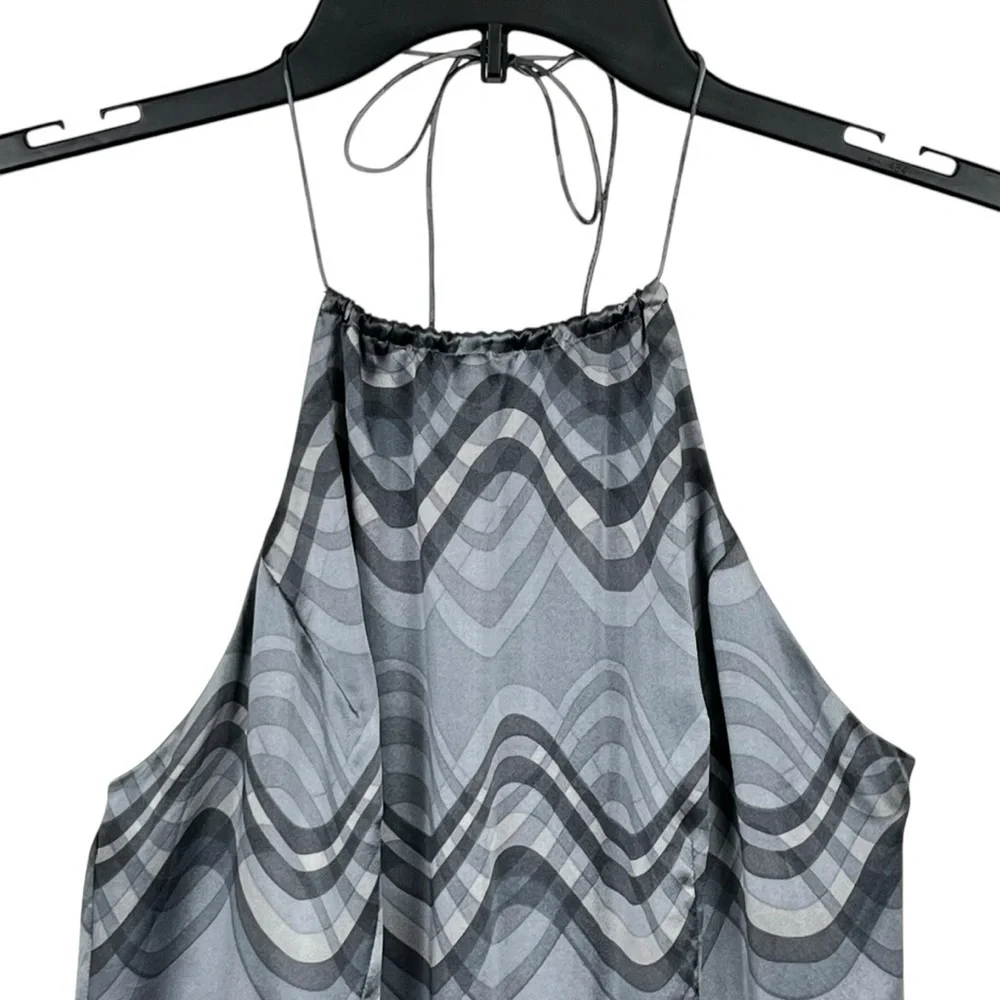 NWT The Limited 100% Silk Grey Patterned Dress Vintage 90’s Y2K Size 6
